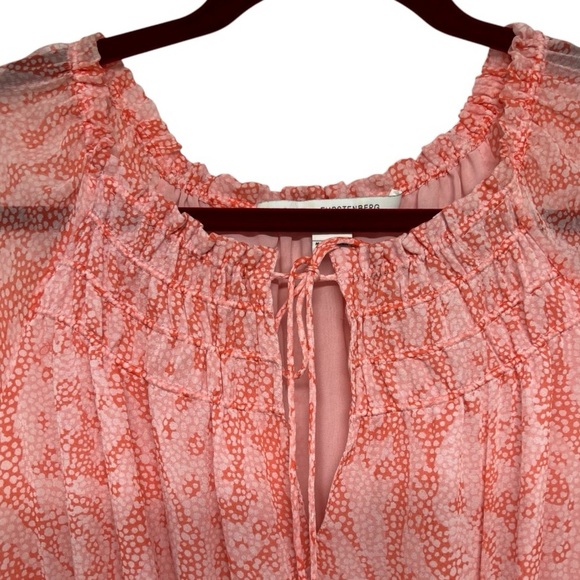 Diane Von Furstenberg Parry Printed 100% Silk Sarasa Coral Short Dress Women’s 6 - Picture 7 of 12